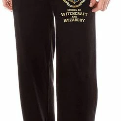 Vendor-unknown Harry Potter Hogwarts Crest Black Lounge Pants MOVIES