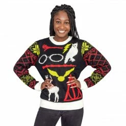 Junk Food Harry Potter Owl Deathly Hallows Sign Ugly Christmas Sweater Sweaters & Sweatshirts