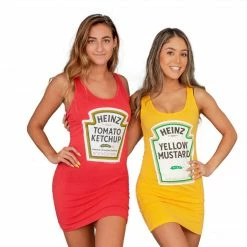 Vendor-unknown Heinz Ketchup & Mustard Juniors Tunic Tank Dress Dresses / Leggings