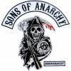 Piston Clothing Sons Of Anarchy Text And Arched Reaper Logo Patch Set Action / Drama 2 Piston Clothing Sons Of Anarchy Text And Arched Reaper Logo Patch Set Action / Drama