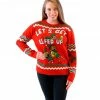 Costume Agent Sweaters & Sweatshirts Let's Get Elfed Up Drunken Elves Ugly Christmas Xmas Sweater