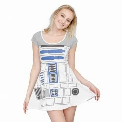 Mighty Fine Sci-Fi / Fantasy / Horror I Am R2-D2 Robot Costume Skater Dress