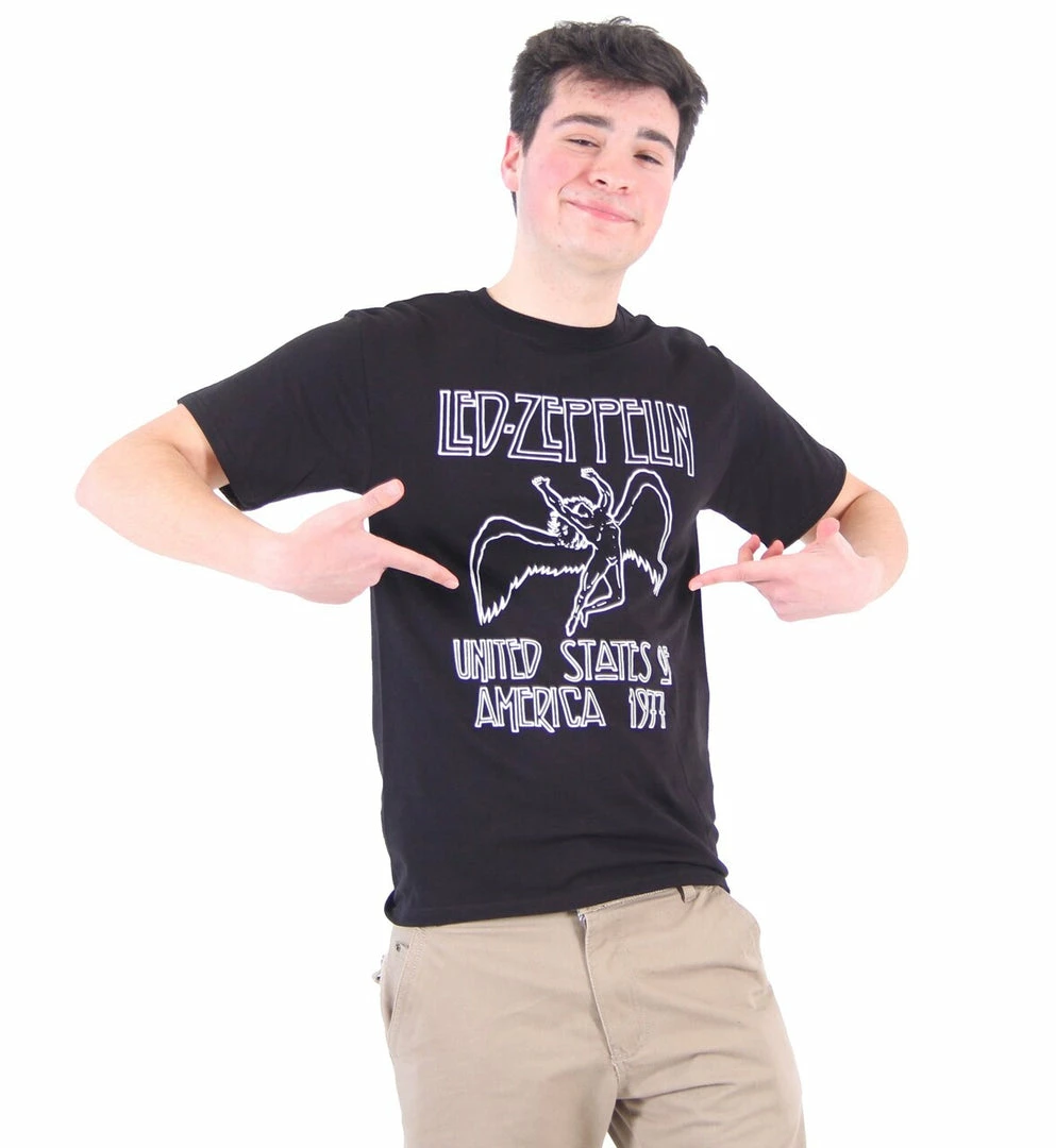 Art Box Led Zeppelin 1977 American Tour Black T-shirt 3 Art Box Led Zeppelin 1977 American Tour Black T-shirt