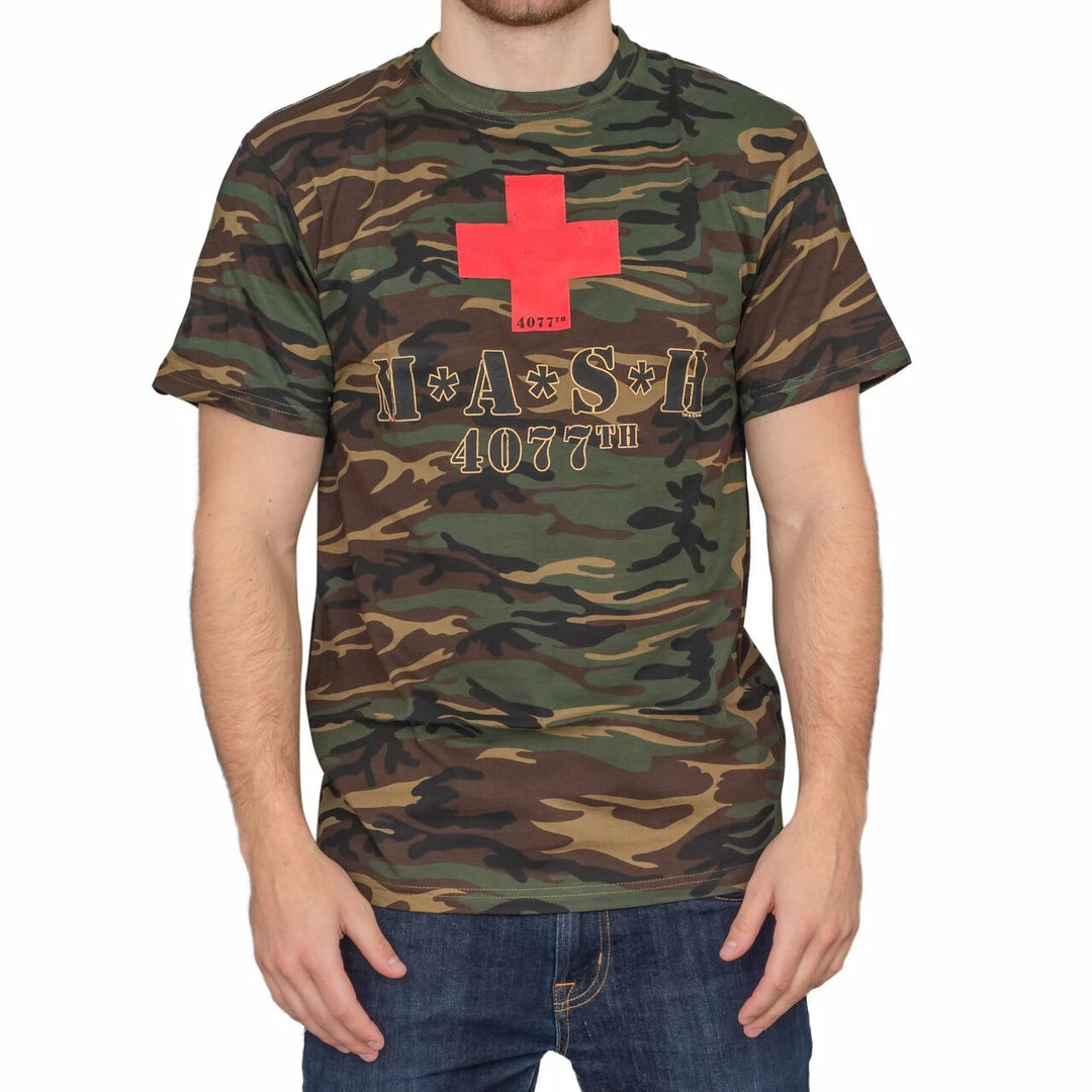 American Classics MASH 4077th Camouflage Red Cross T-Shirt Comedy 4 American Classics MASH 4077th Camouflage Red Cross T-Shirt Comedy