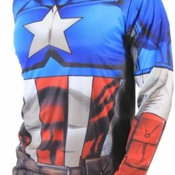 Mad Engine Shirts / Tops Captain America Sublimated Adult LONG SLEEVE Costume T-Shirt