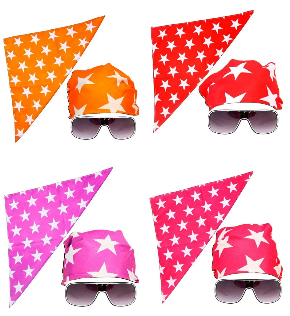 Costume Agent Macho Man Star Printed Costume Bandana And Glasses Set 3 Costume Agent Macho Man Star Printed Costume Bandana And Glasses Set
