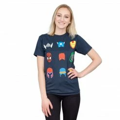 Mighty Fine Marvel Comics Characters Simple Helmets T-Shirt 9 Mighty Fine Marvel Comics Characters Simple Helmets T-Shirt
