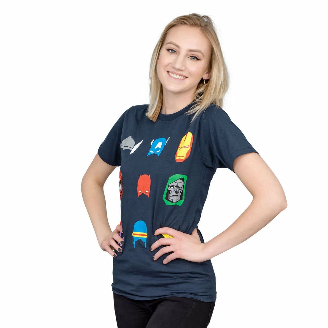 Mighty Fine Marvel Comics Characters Simple Helmets T-Shirt 4 Mighty Fine Marvel Comics Characters Simple Helmets T-Shirt