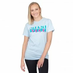 American Classics Action / Drama Miami Vice Light Blue Logo T-shirt
