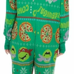 Underboss Pajamas / Underwear TMNT Pizza All Over Hooded One Piece Pajama