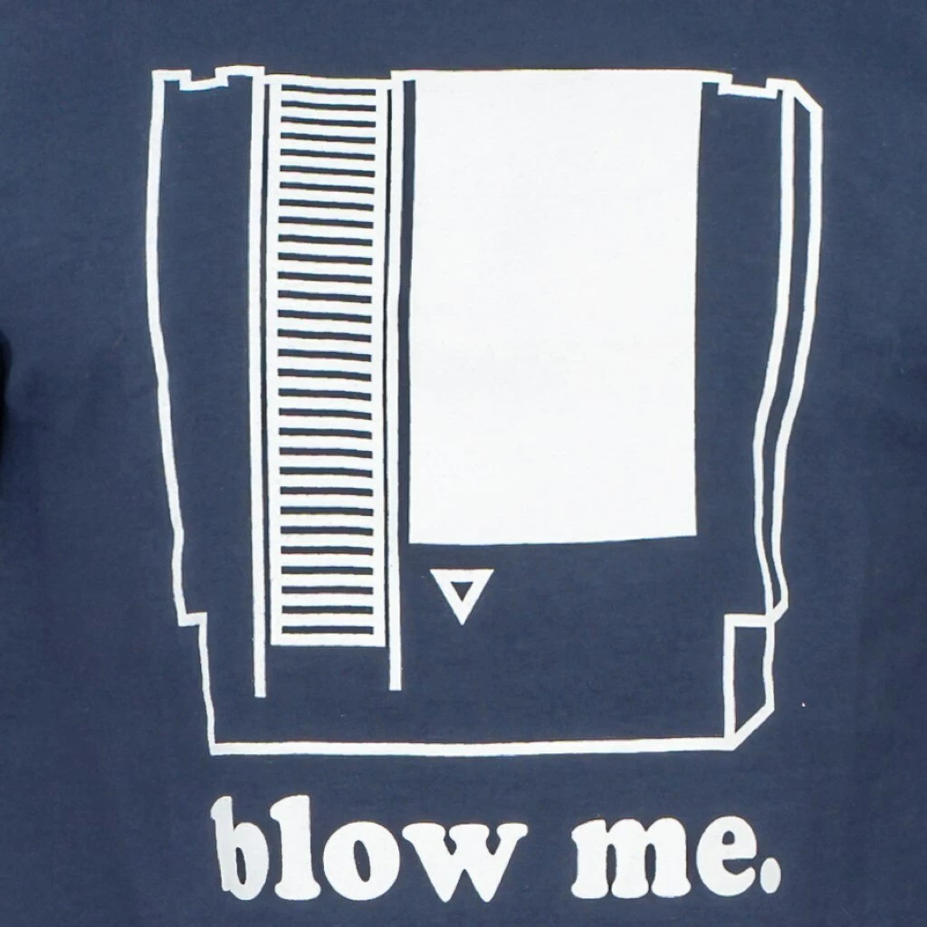Art Box GAMES Nintendo Blow Me Navy Adult T-shirt 4 Art Box GAMES Nintendo Blow Me Navy Adult T-shirt