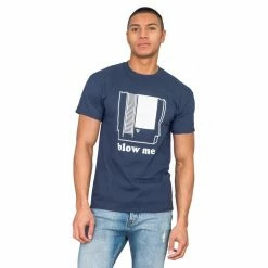 Art Box GAMES Nintendo Blow Me Navy Adult T-shirt 7 Art Box GAMES Nintendo Blow Me Navy Adult T-shirt