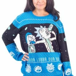 Ripple Junction TV SHOWS Rick And Morty Wubba Lubba Spaceship Christmas Sweater