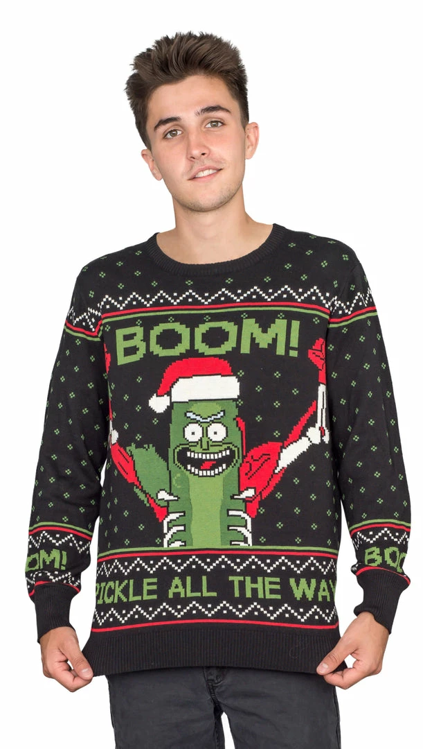 Ripple Junction Rick And Morty Boom! PickleRick Adult Ugly Christmas Sweater Sweaters & Sweatshirts 8 Ripple Junction Rick And Morty Boom! PickleRick Adult Ugly Christmas Sweater Sweaters & Sweatshirts