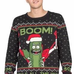 Ripple Junction Rick And Morty Boom! PickleRick Adult Ugly Christmas Sweater Sweaters & Sweatshirts 11 Ripple Junction Rick And Morty Boom! PickleRick Adult Ugly Christmas Sweater Sweaters & Sweatshirts
