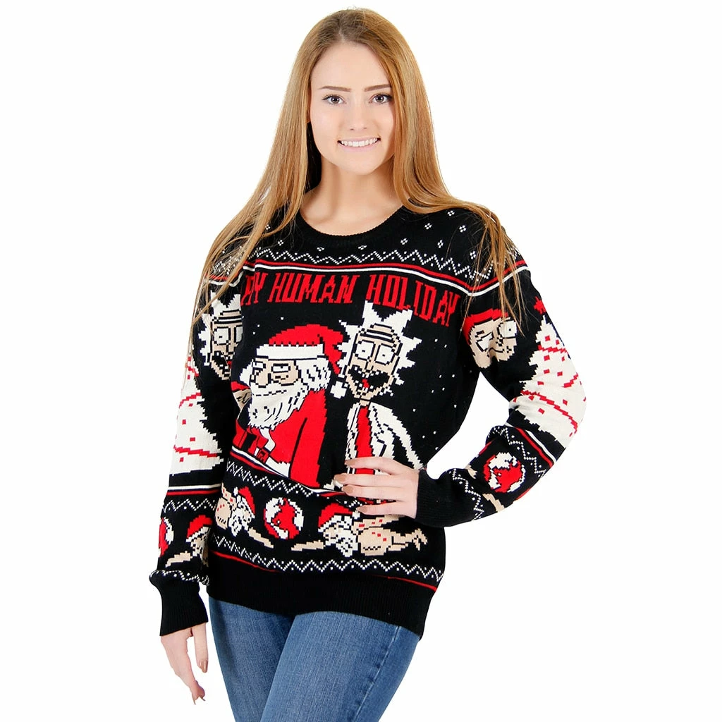 Ripple Junction Rick And Morty Exploding Santa Ugly Christmas Sweater Sweaters & Sweatshirts