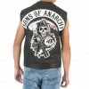 Piston Clothing Sweaters & Sweatshirts SOA Black Leather Highway Biker Vest