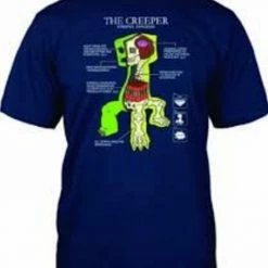 Vendor-unknown Minecraft Game The Creeper Creepus Explodus Anatomy T-Shirt