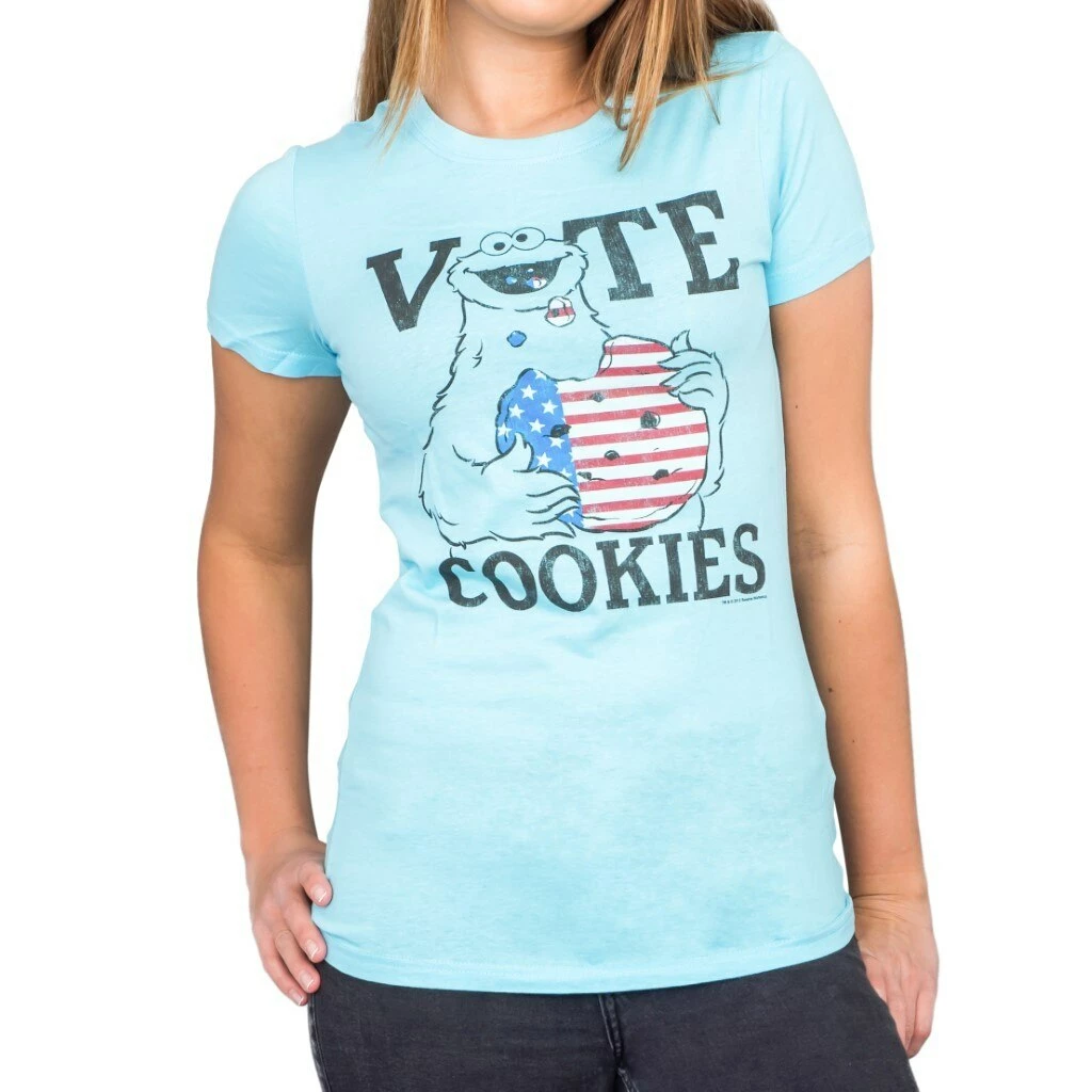 Mighty Fine Sesame Street Vote Cookies Cookie Monster T-Shirt 3 Mighty Fine Sesame Street Vote Cookies Cookie Monster T-Shirt