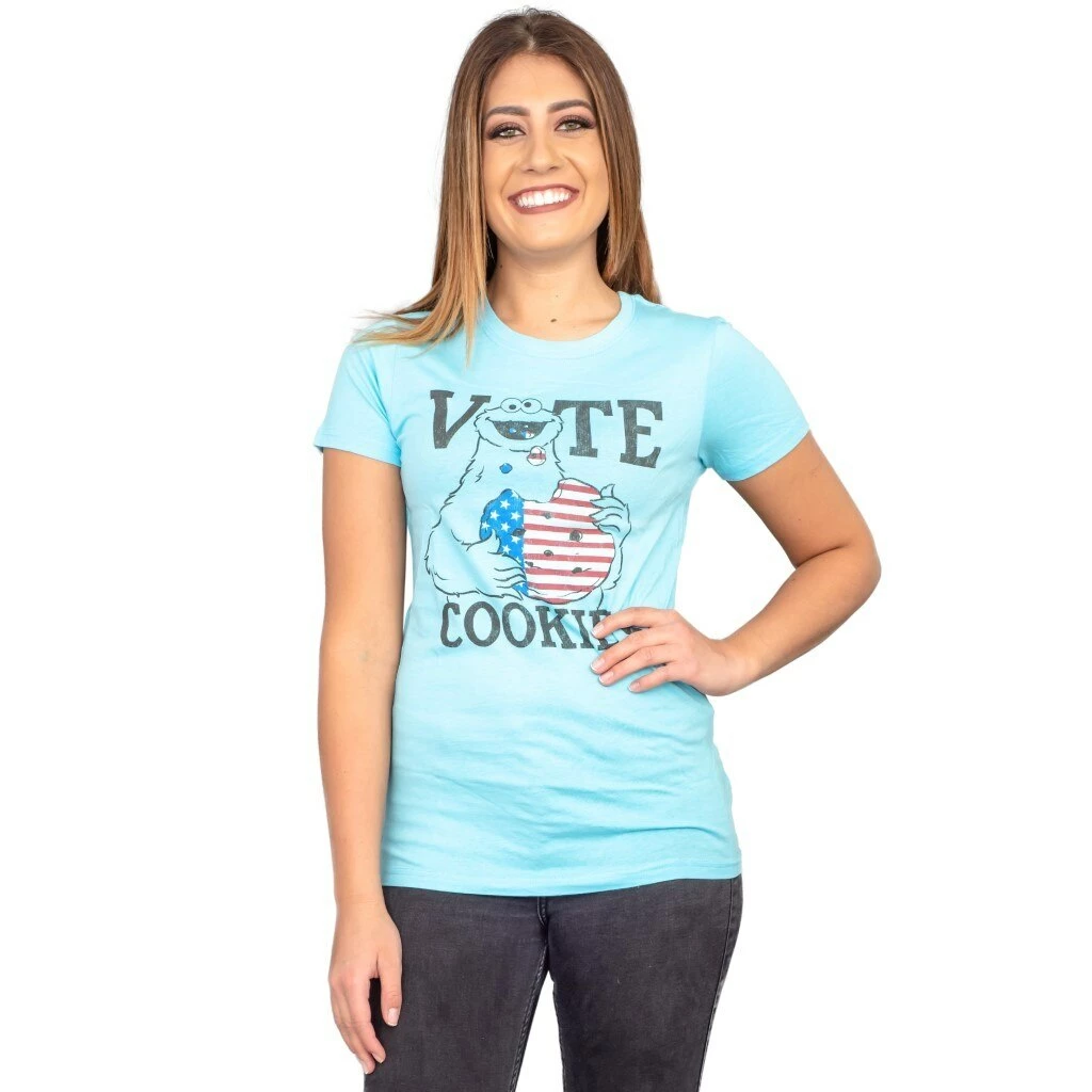 Mighty Fine Sesame Street Vote Cookies Cookie Monster T-Shirt 4 Mighty Fine Sesame Street Vote Cookies Cookie Monster T-Shirt