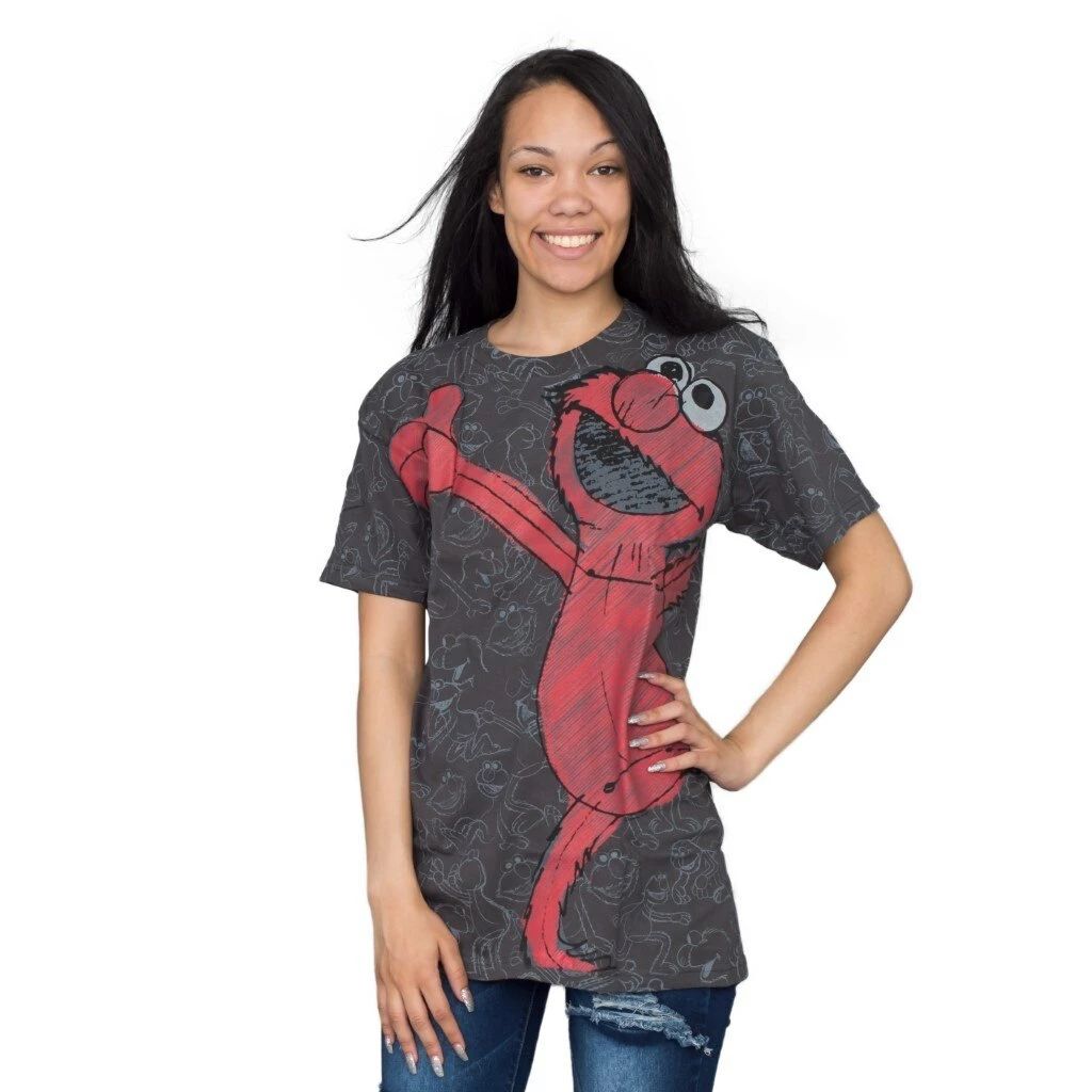 Mighty Fine Sesame Street Elmo Sketch All Over T-shirt 4 Mighty Fine Sesame Street Elmo Sketch All Over T-shirt
