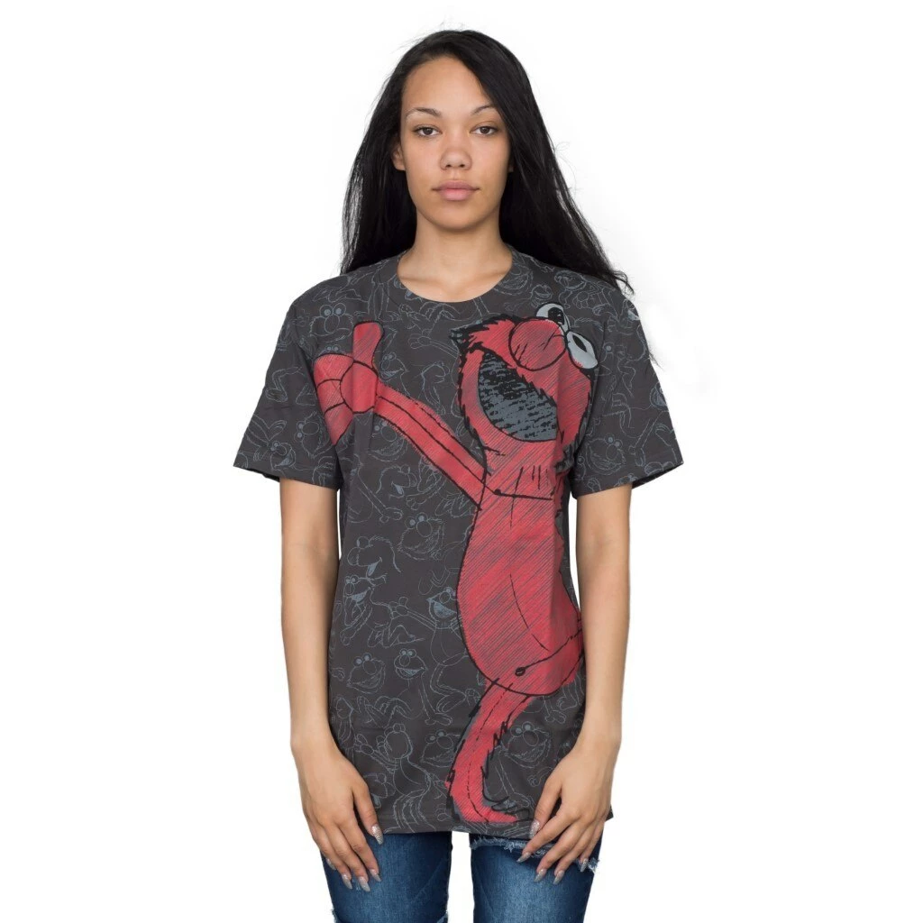 Mighty Fine Sesame Street Elmo Sketch All Over T-shirt 3 Mighty Fine Sesame Street Elmo Sketch All Over T-shirt