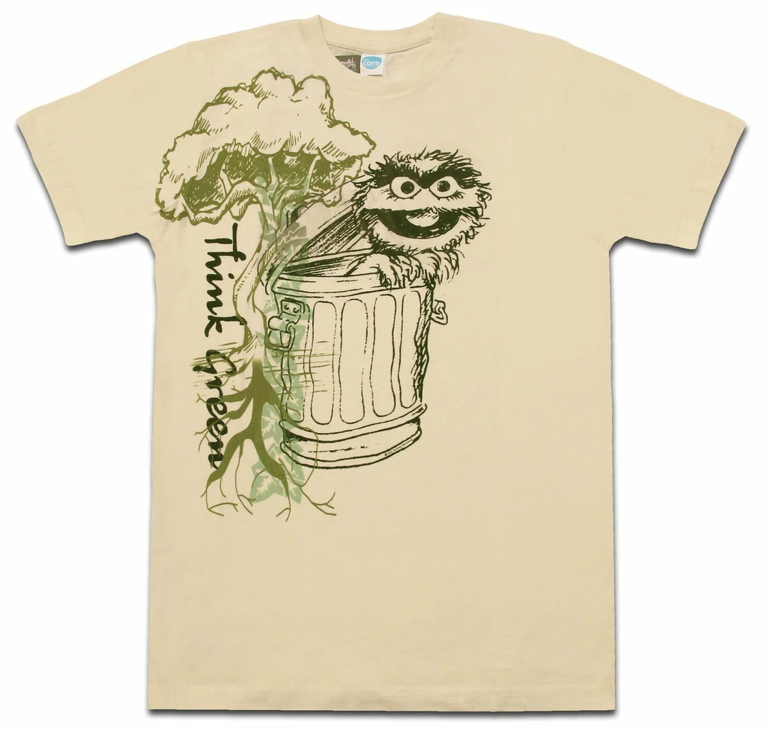 Mighty Fine Shirts / Tops Oscar The Grouch THINK GREEN T-shirt