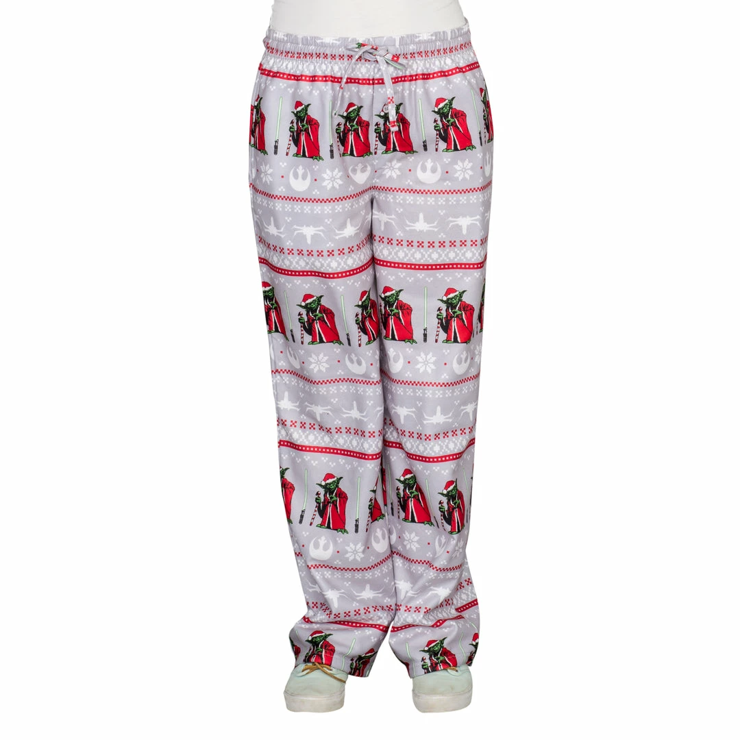 Mad Engine Star Wars Yoda Logo Christmas Grey Lounge Pants Pajamas / Underwear 4 Mad Engine Star Wars Yoda Logo Christmas Grey Lounge Pants Pajamas / Underwear