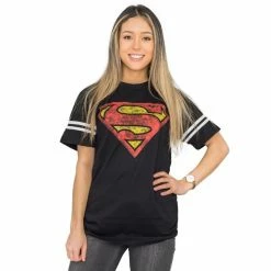 Kids Republic Superman Distressed Logo With Striped Sleeves T-shirt 9 Kids Republic Superman Distressed Logo With Striped Sleeves T-shirt