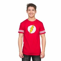 Kids Republic The Flash Distressed Logo With Striped Sleeves T-shirt
