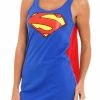 Underboss Pajamas / Underwear Superman Foil Logo Costume Sleep Tank With Cape