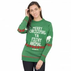 Costume Agent Ugly Christmas Sweater Merry Christmas Ya Filthy Animal Sweaters & Sweatshirts