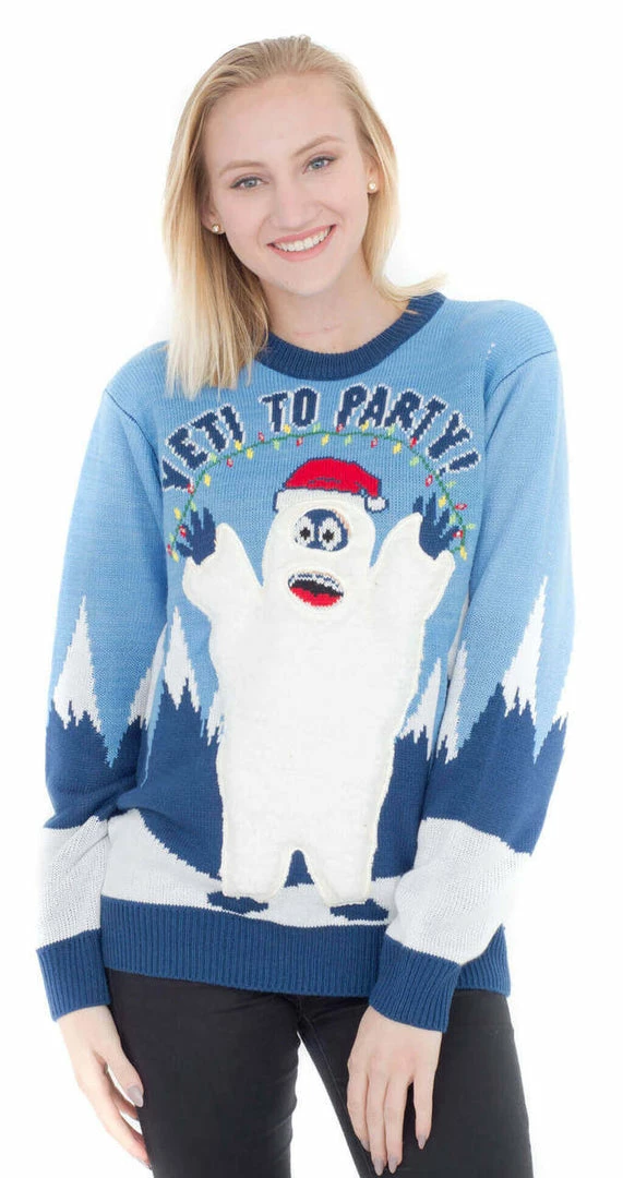 Costume Agent Sweaters & Sweatshirts Yeti To Party Light Up Ugly Christmas Sweater 3 Costume Agent Sweaters & Sweatshirts Yeti To Party Light Up Ugly Christmas Sweater