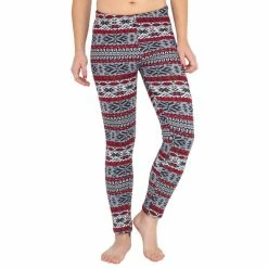 True Rock Ugly SNOWFLAKES Pattern RED GRAY Christmas Leggings