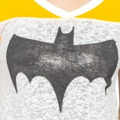 Junk Food Shirts / Tops Vintage Batman Logo Juniors Burnout T-shirt With Striped Sleeves