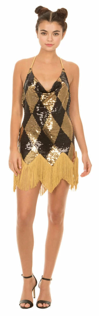 Underboss Harley Quinn Sequin Chemise Costume Dress With Fringe 3 Underboss Harley Quinn Sequin Chemise Costume Dress With Fringe