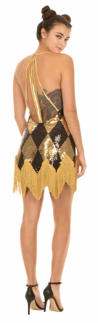 Underboss Harley Quinn Sequin Chemise Costume Dress With Fringe 4 Underboss Harley Quinn Sequin Chemise Costume Dress With Fringe