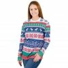 Costume Agent Winter Reindeer Houses All Over Ugly Christmas T-shirt 1 Costume Agent Winter Reindeer Houses All Over Ugly Christmas T-shirt