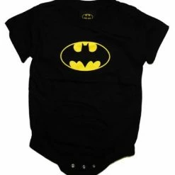 Trevco Batman Classic Logo Black Infant Baby Onesie Romper Infant Snapsuit