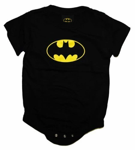 Trevco Batman Classic Logo Black Infant Baby Onesie Romper Infant Snapsuit 3 Trevco Batman Classic Logo Black Infant Baby Onesie Romper Infant Snapsuit