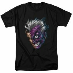 Trevco Batman Two-Face 2-Face Just Face Black Adult T-shirt Tee Shirts / Tops
