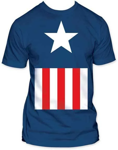 Trevco Shirts / Tops Captain America Suit Fitted Adult T-Shirt 3 Trevco Shirts / Tops Captain America Suit Fitted Adult T-Shirt