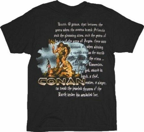 American Classics Conan The Barbarian Silver Text Skull T-Shirt 3 American Classics Conan The Barbarian Silver Text Skull T-Shirt