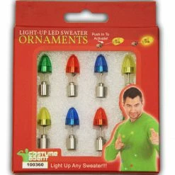 Costume Agent Light-Up LED Ugly Christmas Sweater Ornaments