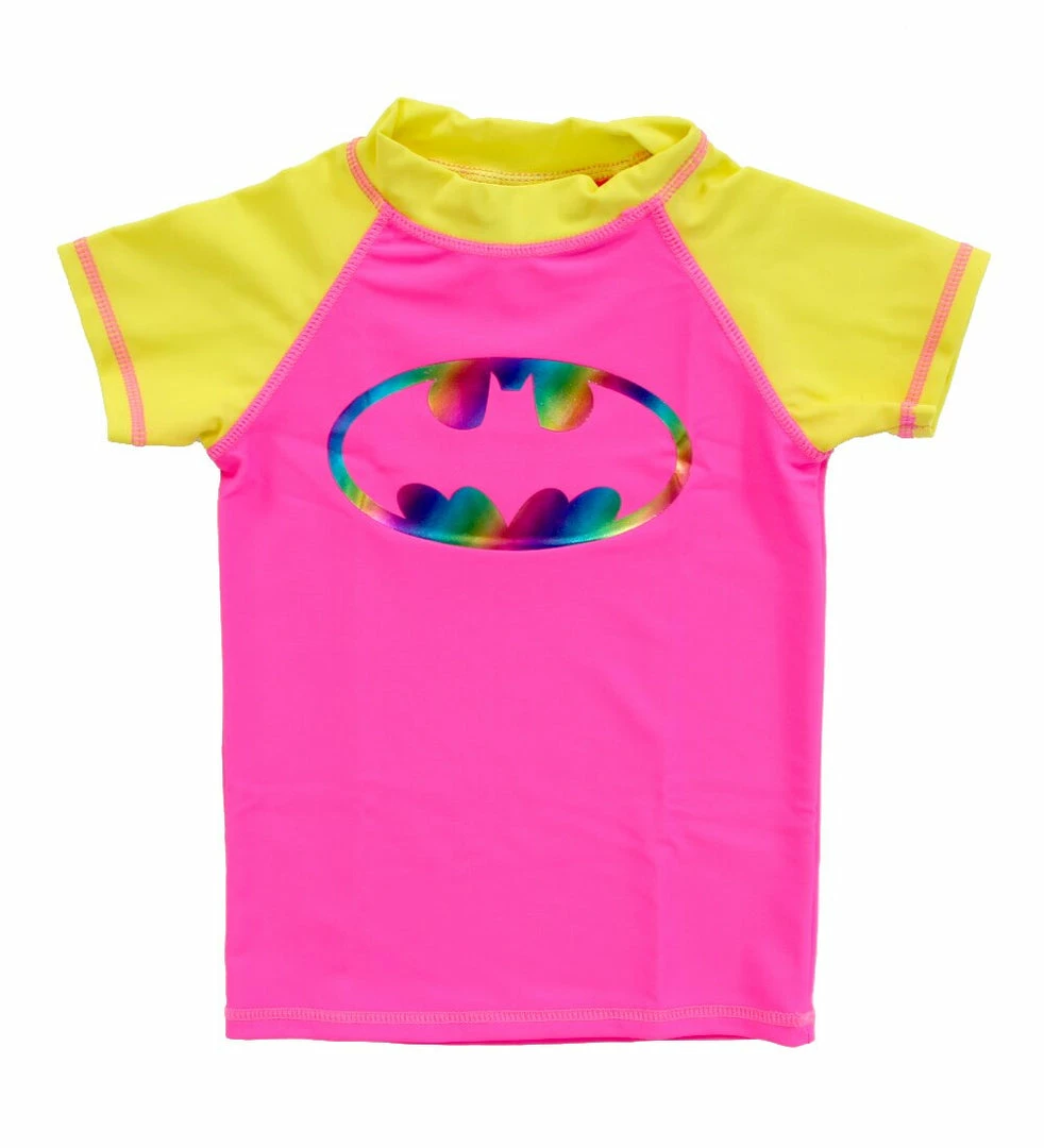 Ingear Fashions Batman Batgirl Spectrum Bat Short Sleeve Girls Rash Guard Swimsuits / Shorts 3 Ingear Fashions Batman Batgirl Spectrum Bat Short Sleeve Girls Rash Guard Swimsuits / Shorts