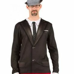 Faux Real Mens Faux 1960's Suit Long Sleeve Tee