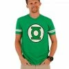 Changes/Trevco Green Lantern DISTRESSED Logo With Striped Sleeves T-shirt Shirts / Tops