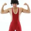 Costume Agent High School Gym Wrestling Team Wrestler Uniform Costume Singlet & Wig