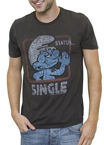 Junk Food Smurfs Status Single Vintage Inspired T-shirt 3 Junk Food Smurfs Status Single Vintage Inspired T-shirt