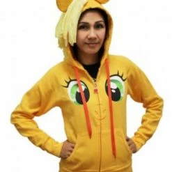 Mighty Fine Applejack Face Costume Hoodie With Mane